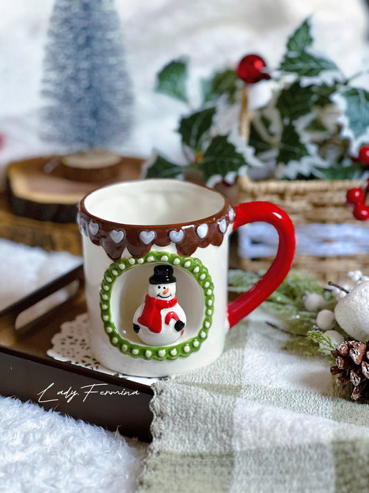 SNOWMAN RED MUG