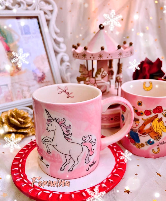 Hand Painted Fairytales Mug ( Unicorn )