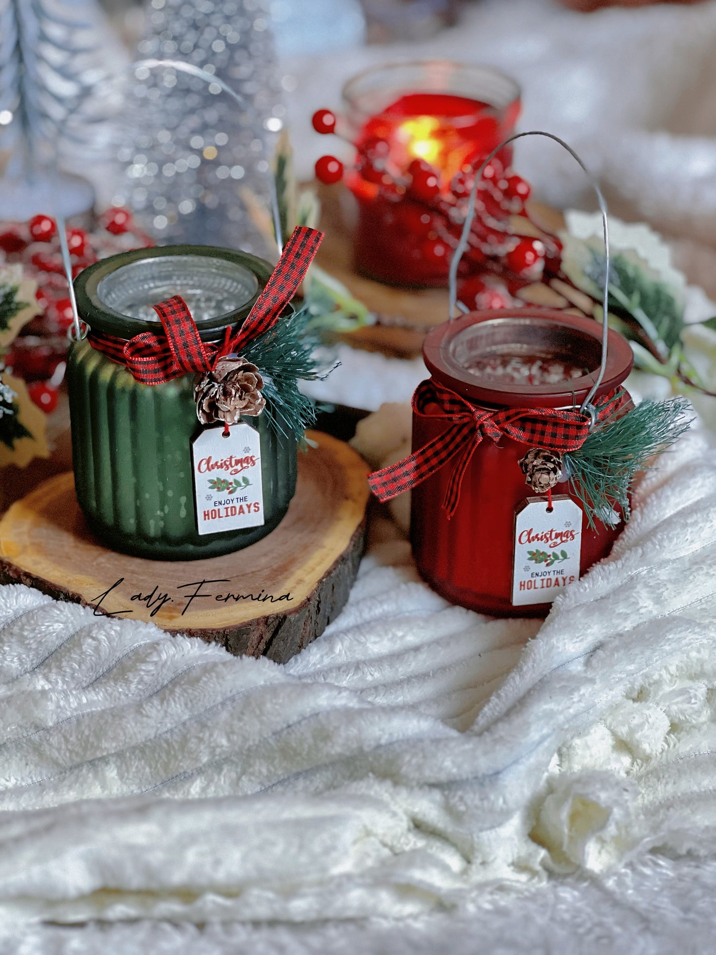 Christmas Glass Candle Holder