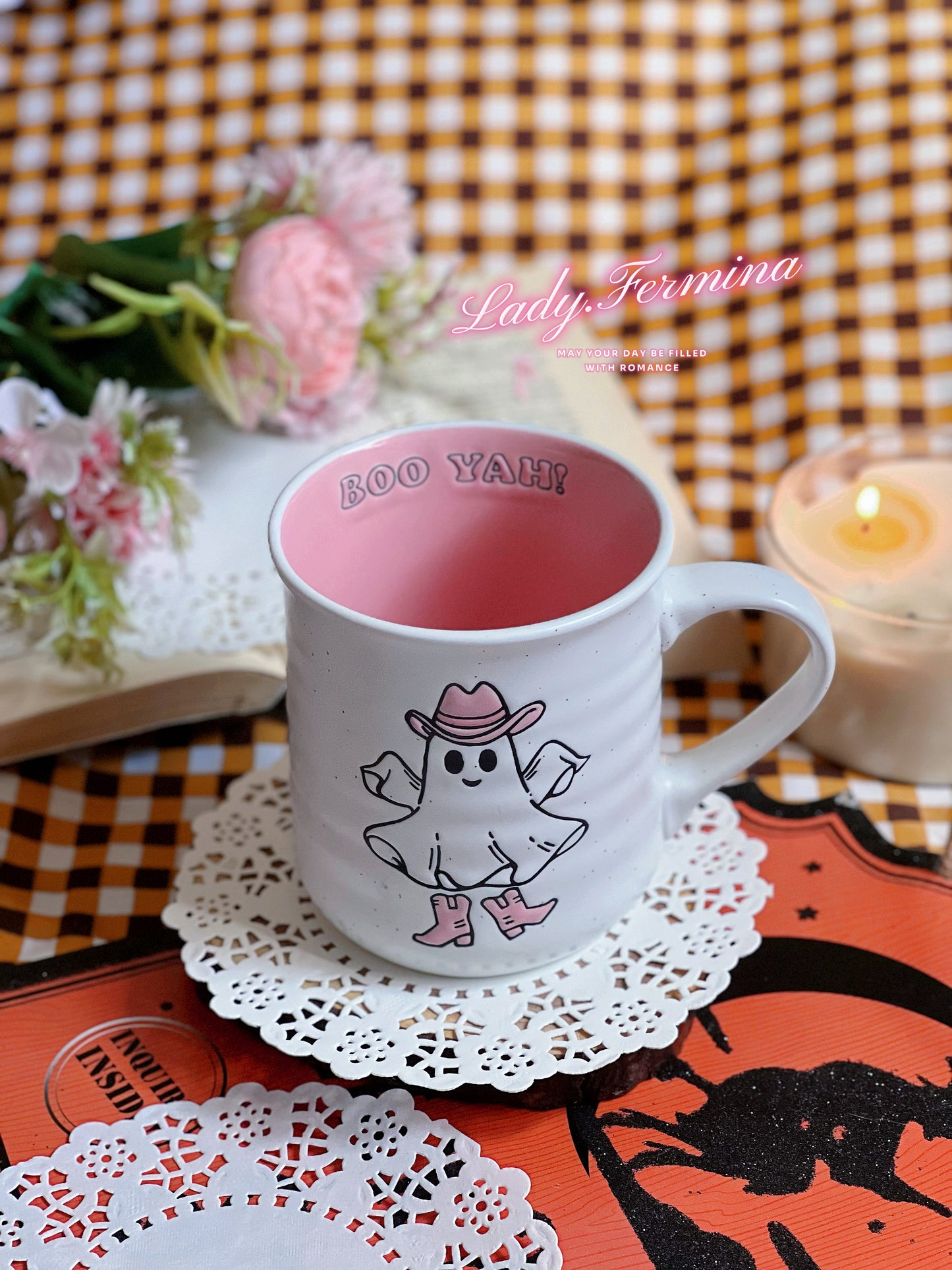 BOO YAH (PINK GHOST MUG)