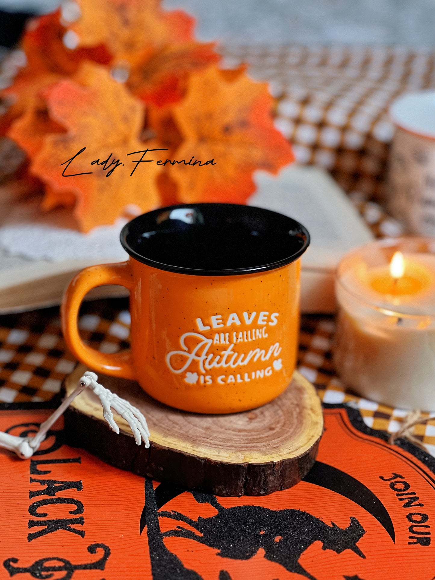 ORANGE LEAVES AUTUMN MUG