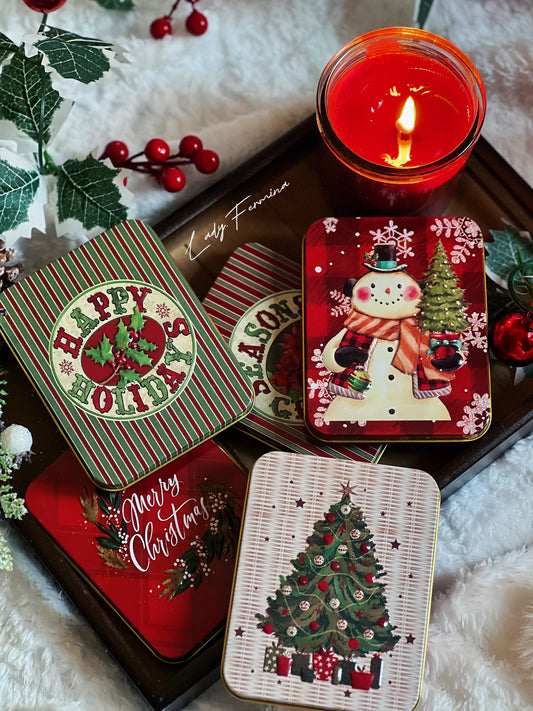 Christmas tin cans
