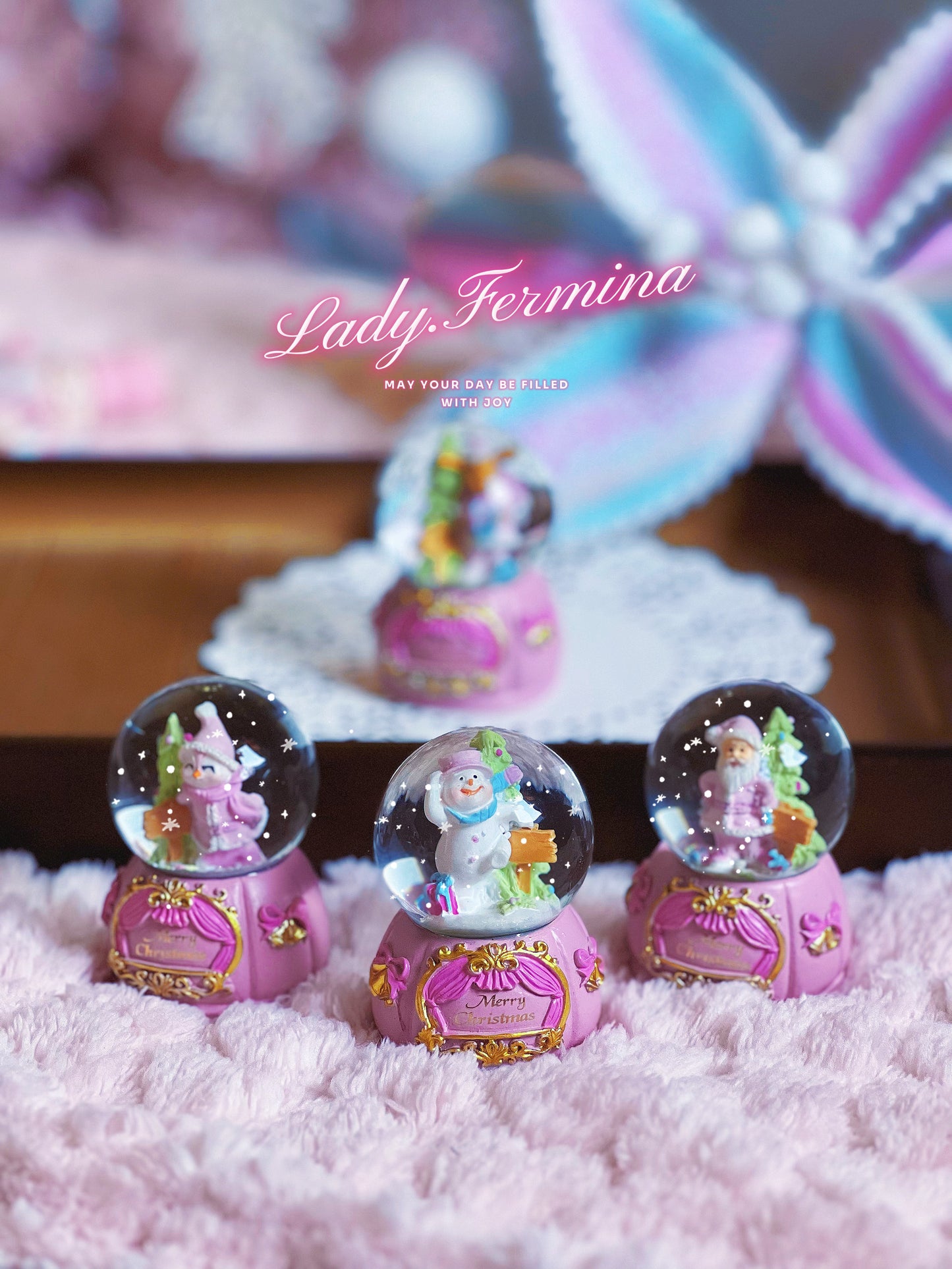 Pink Mini Snow Globe