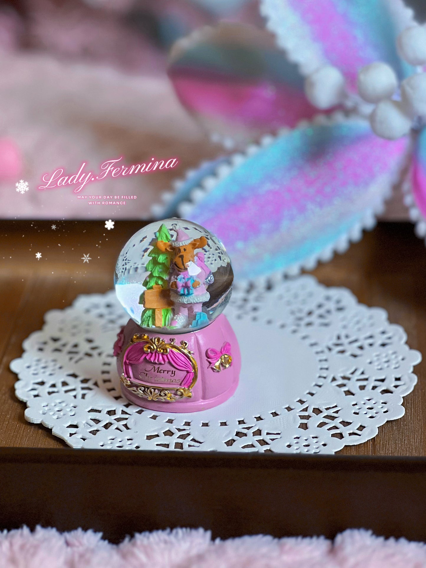 Pink Mini Snow Globe
