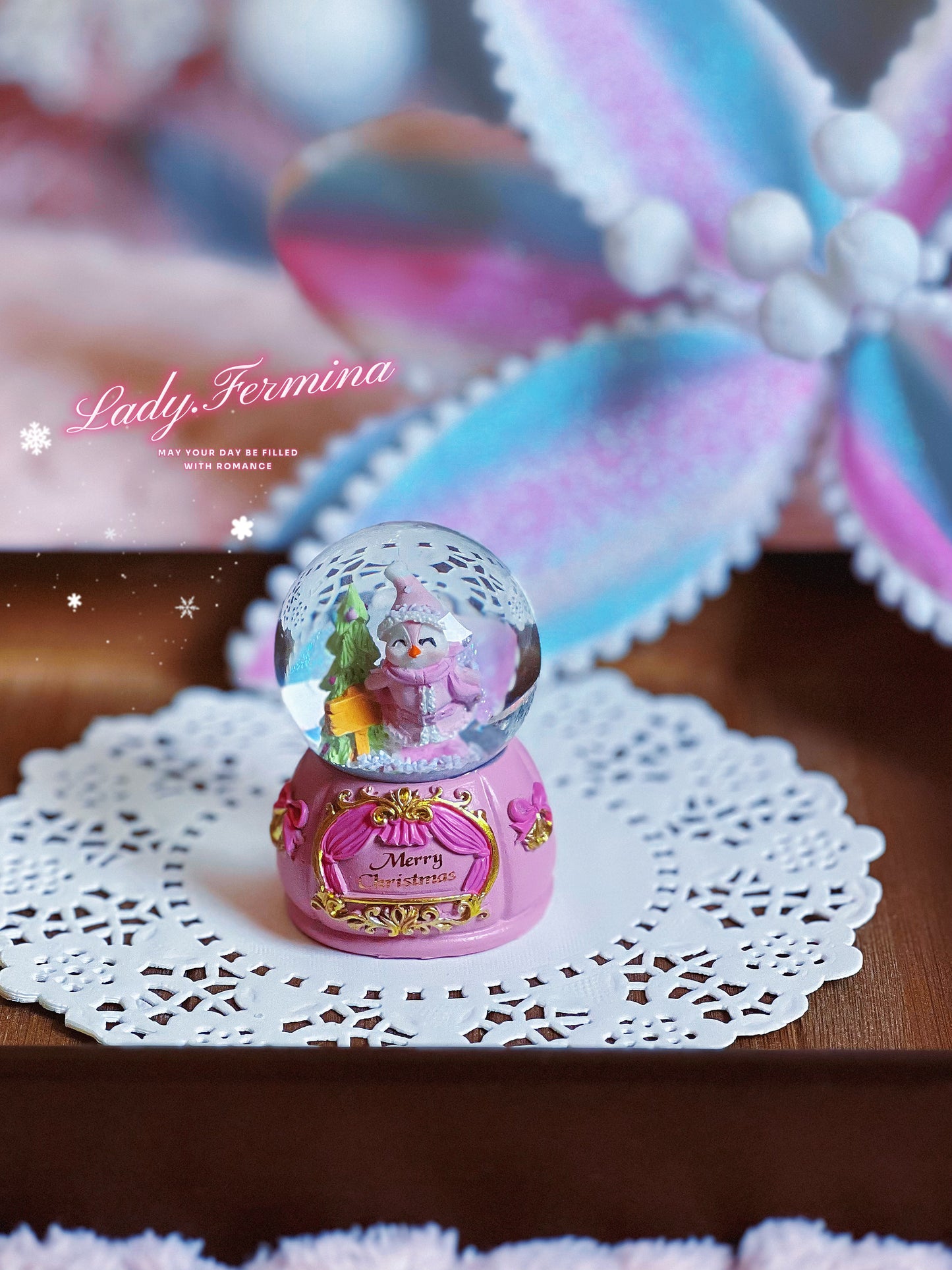 Pink Mini Snow Globe