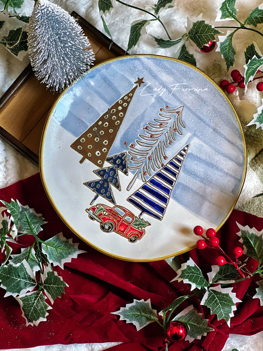 CHRISTMAS FOREST PLATE (large)