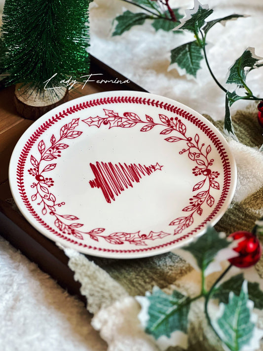 RED TREE PLATE (medium)