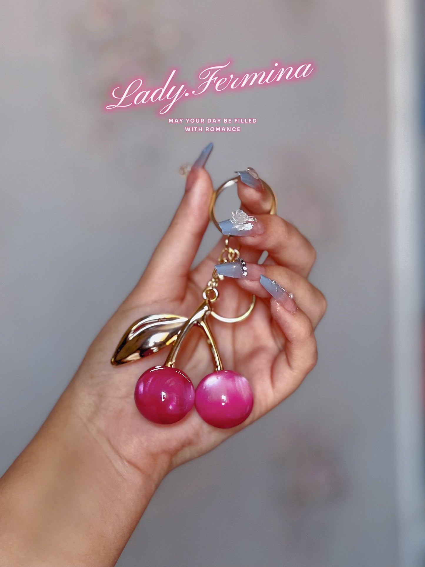 Pink cherry charm