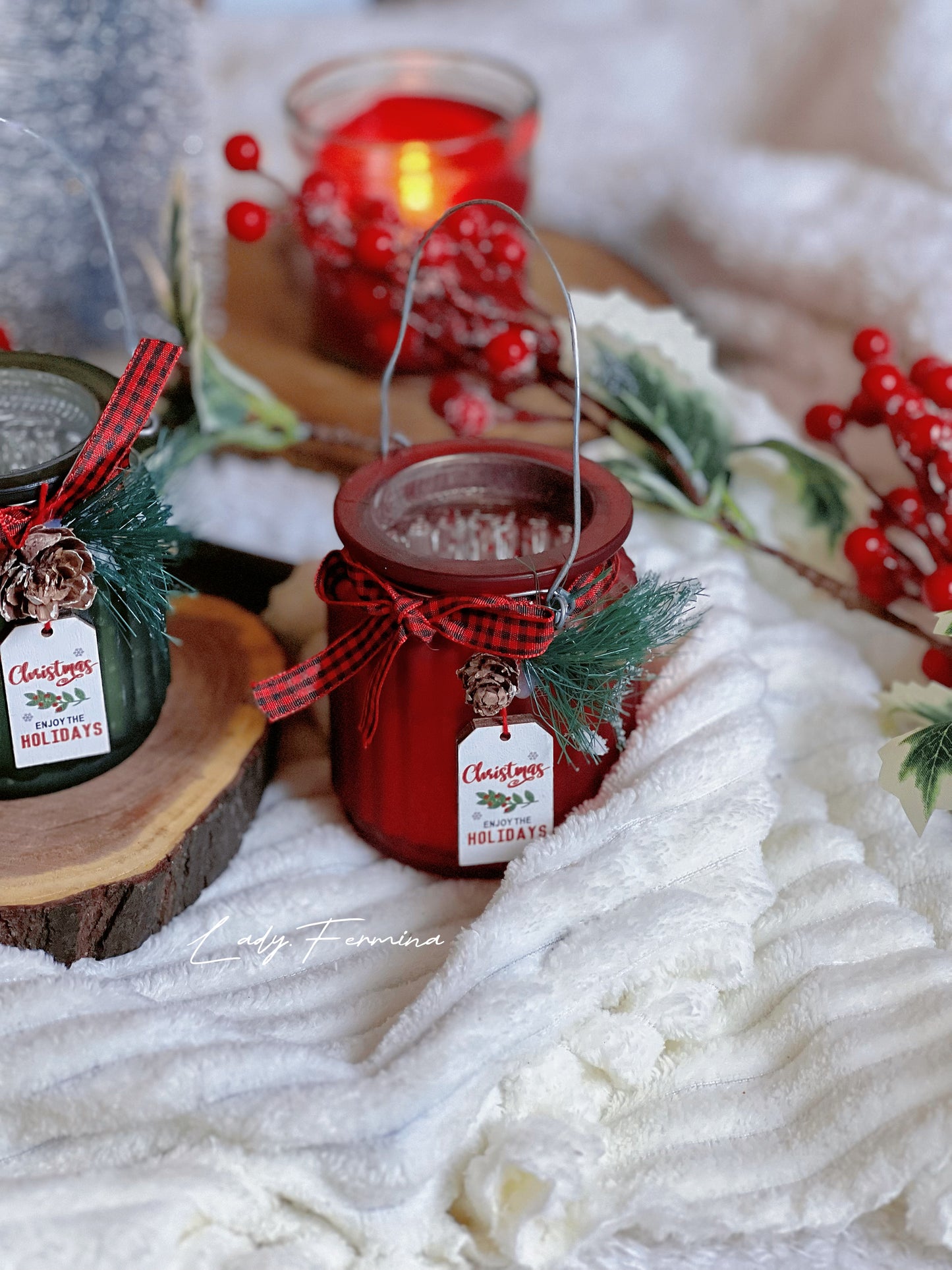 Christmas Glass Candle Holder