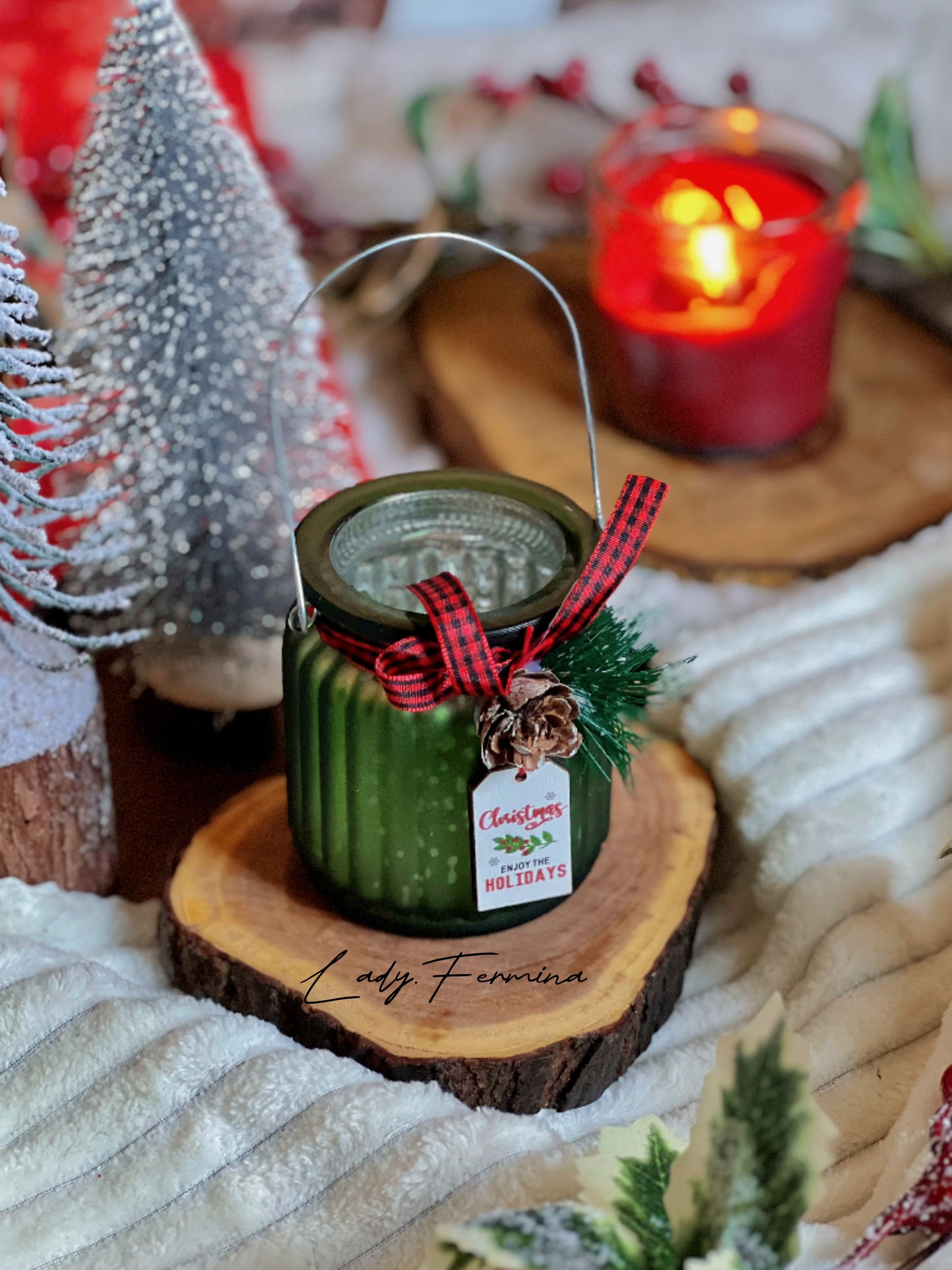 Christmas Glass Candle Holder