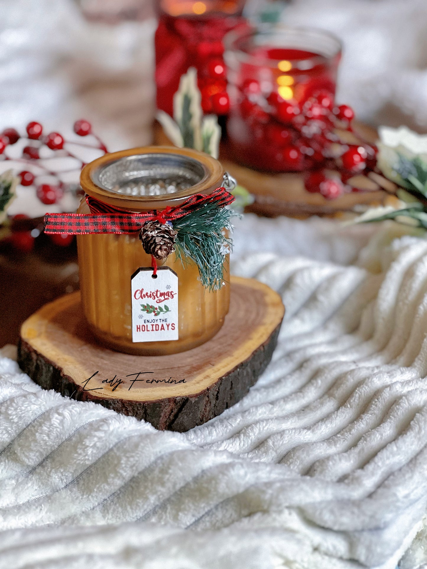 Christmas Glass Candle Holder