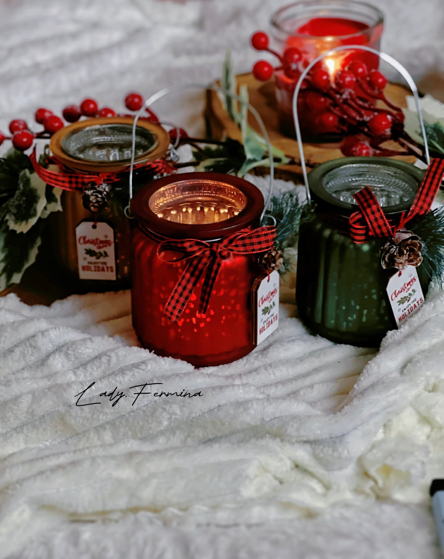 Christmas Glass Candle Holder