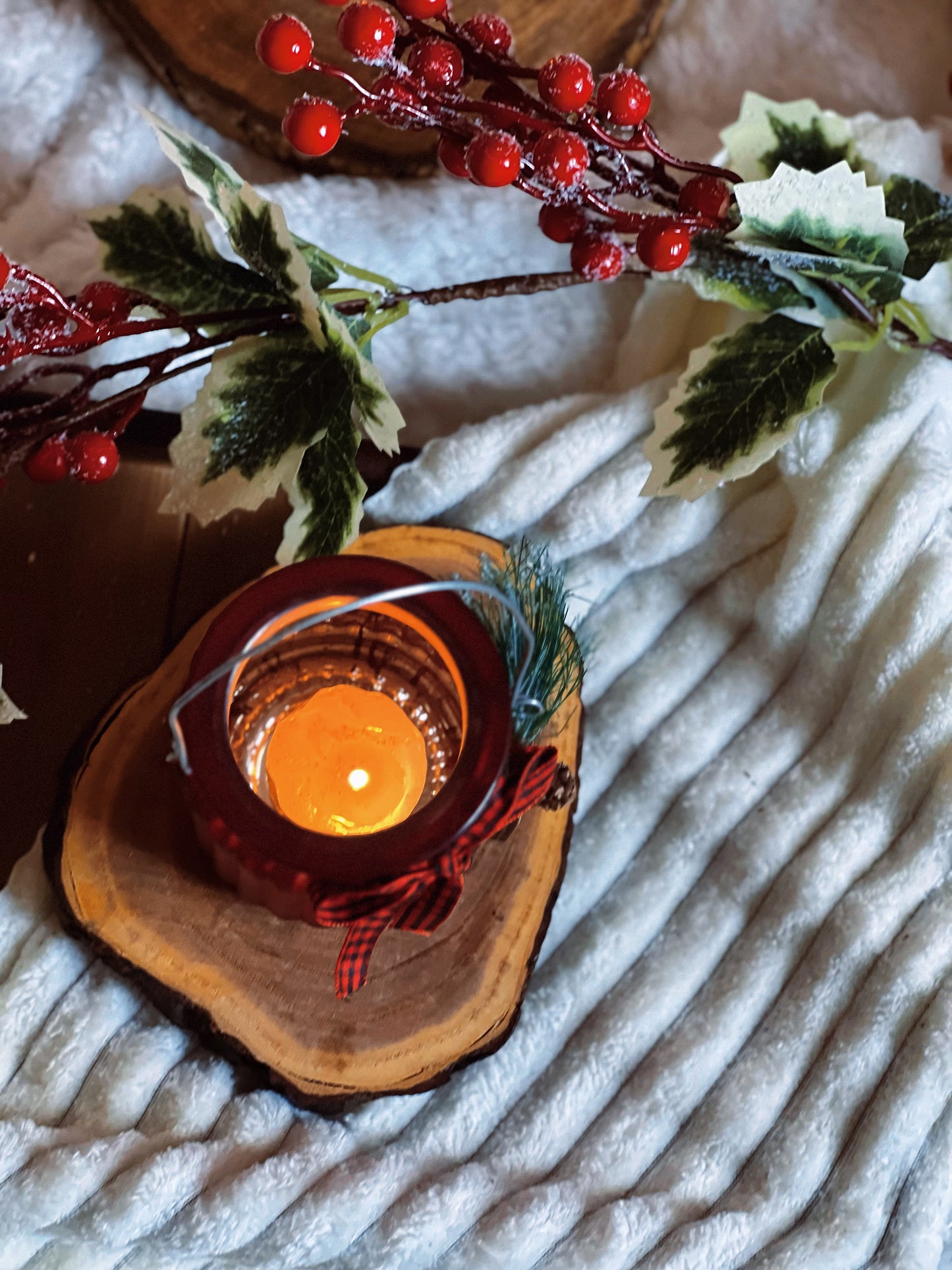 Christmas Glass Candle Holder