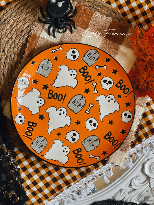 ORANGE BOOO PLATE (large)