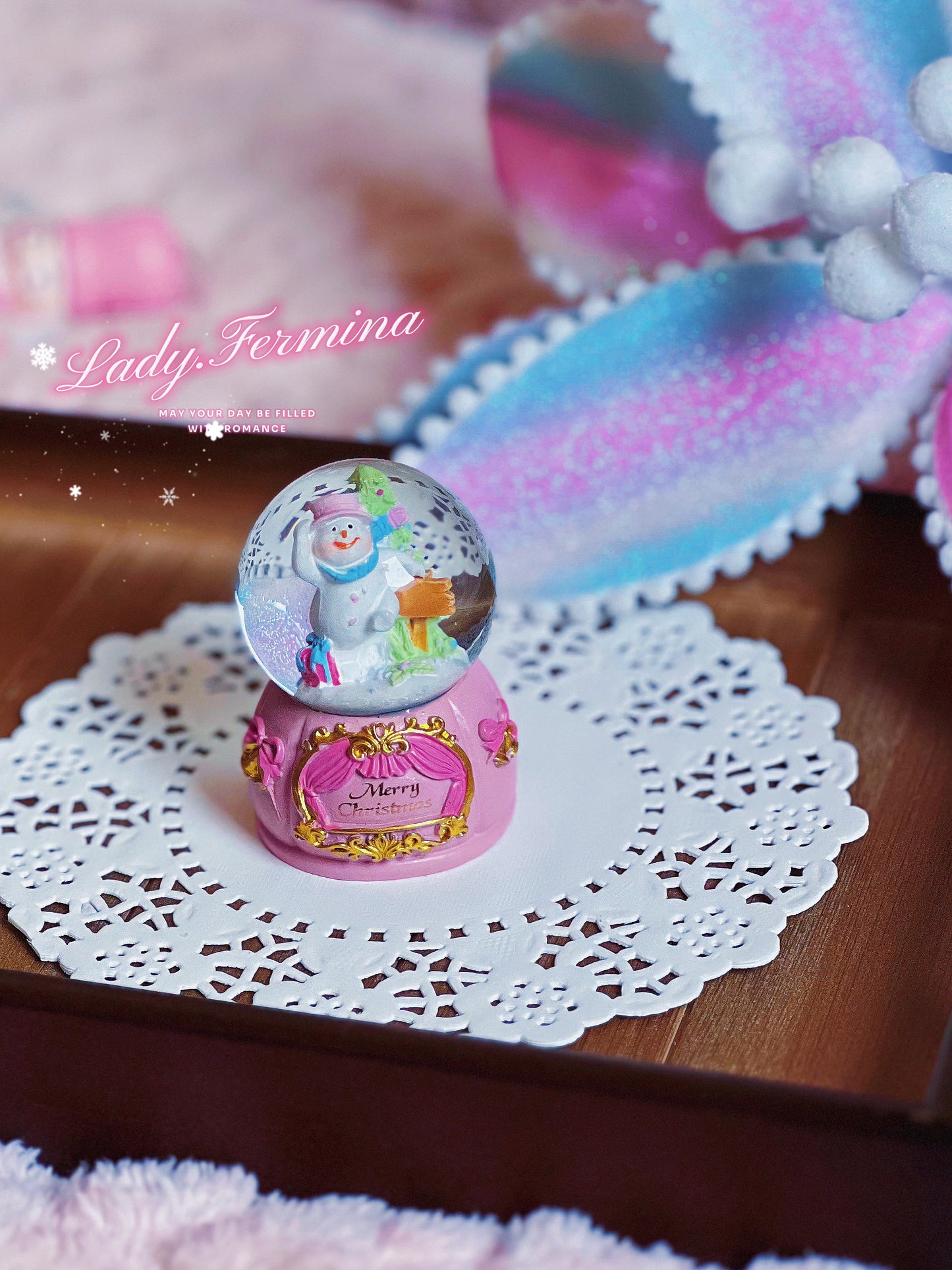 Pink Mini Snow Globe