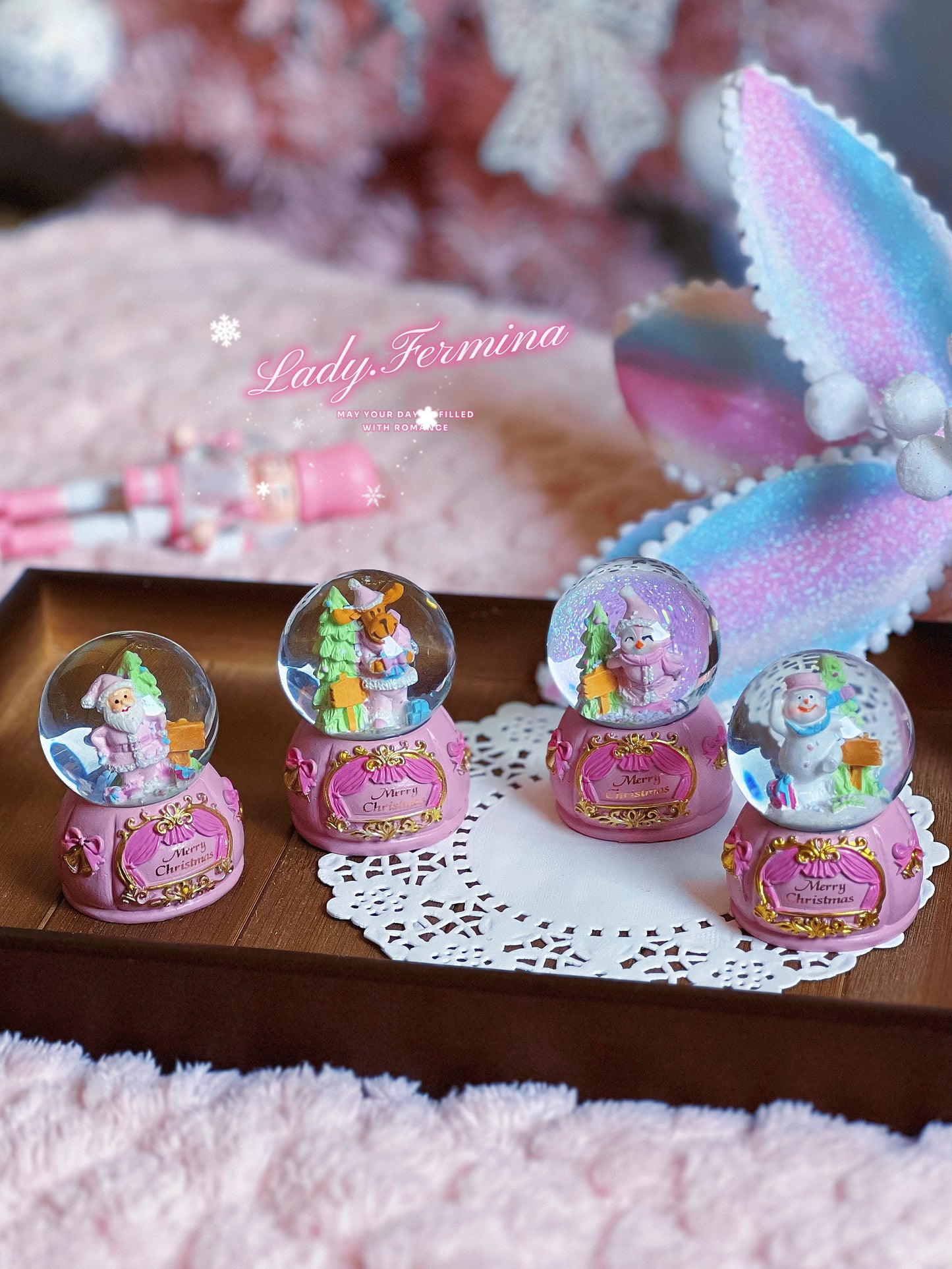 Pink Mini Snow Globe